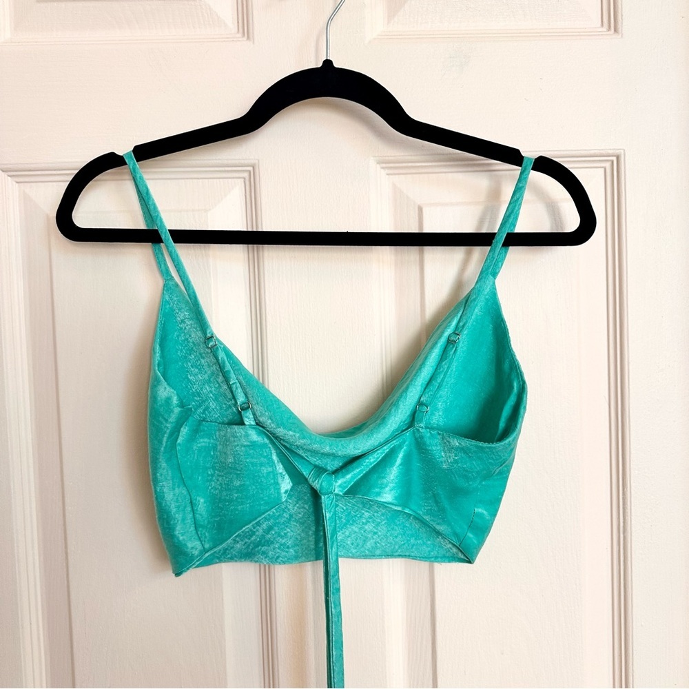 Green tie back Audrey 3+1 top - Picture 3 of 5